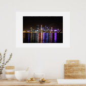 Perth CBD bij nacht Poster (Keuken)