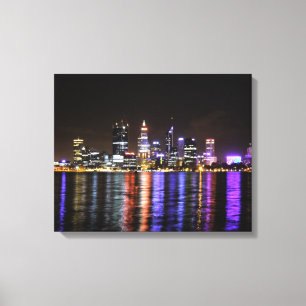 Perth CBD 's nachts Canvas Afdruk