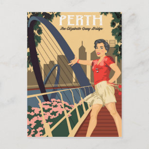 Perth, de Elizabeth Quay Bridge, Australië Briefkaart
