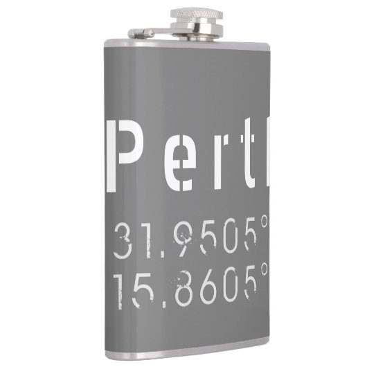 Perth Latitude en Lengtegraad Heupfles (Rechts)