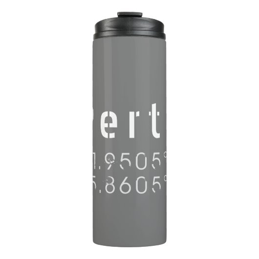 Perth Latitude en Lengtegraad Thermosbeker (Voorkant)