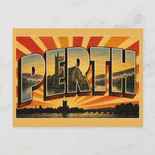 Perth Schotland Vintage Reis Kunst Briefkaart