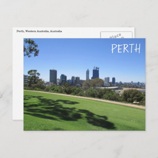 perth skyline park briefkaart (Voorkant / Achterkant)