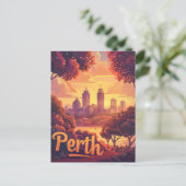 Perth Twilight: Zonsondergang symfonie over de Swa Briefkaart (Staand voorkant)