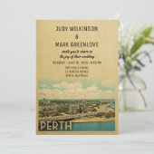 Perth Wedding Invitation  Middeleeuwse Kaart (Staand voorkant)