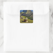 Peru, Andes, Andes, Machu Picchu Vierkante Sticker (Tas)