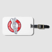 Peru backpacker wereldreiziger logo. bagagelabel (Voorkant (horizontaal))