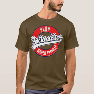 peru backpacker world traveller logo t-shirt