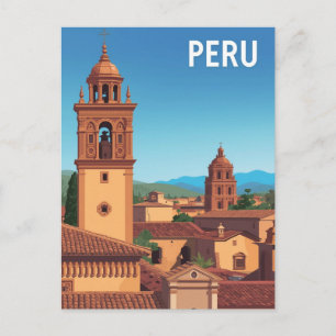 Peru Cityscape Travel Poster Briefkaart