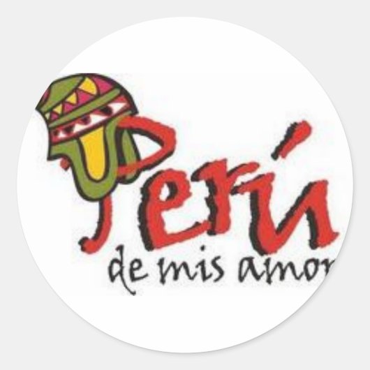 PERU DE MIS AMORES RONDE STICKER (Voorkant)