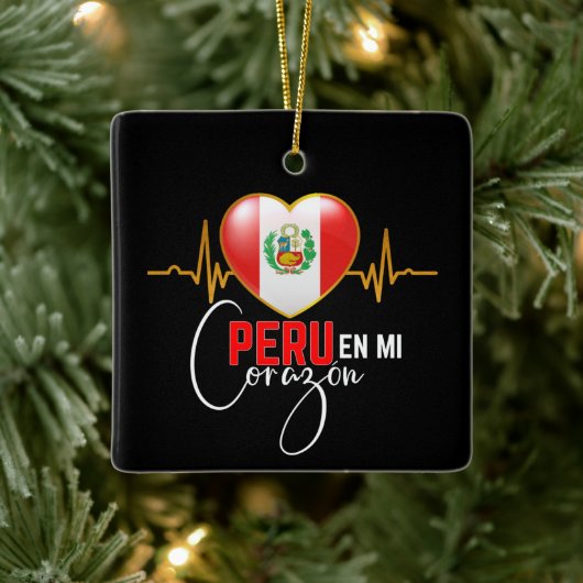 Peru en mi Corazon Peruvian Pride Keramisch Ornament (Boom)