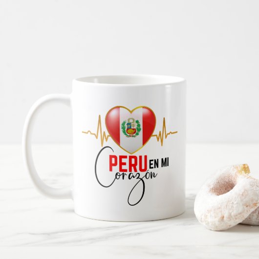 Peru en mi Corazon Peruvian Pride Koffiemok (Met donut)
