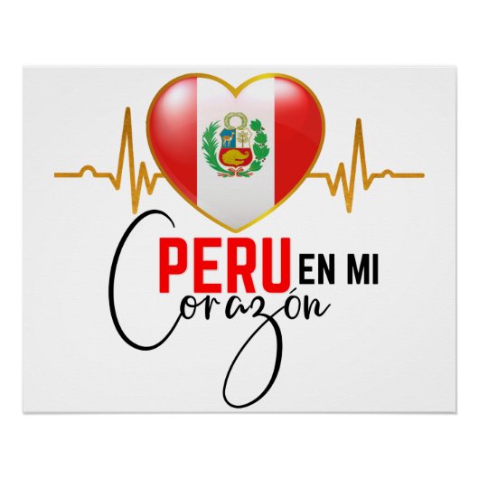Peru en mi Corazon Peruvian Pride Perfect Poster (Voorkant)