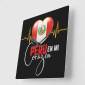 Peru en mi Corazon Peruvian Pride  Vierkante Klok (Hoek)