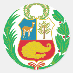 Peru - Escudo Nacional (Nationaal Embleem) Ronde Sticker
