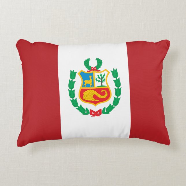 Peru Flag Accent Kussen (Voorkant)