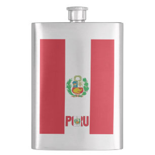 Peru Flag Elegant Patriotic Flask Flacon