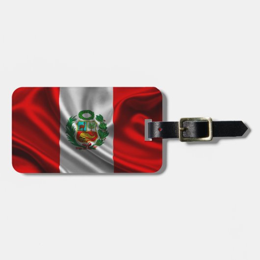 Peru Flag Fabric Bagagelabel (Voorkant horizontaal)