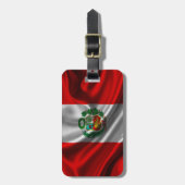 Peru Flag Fabric Bagagelabel (Voorkant verticaal)