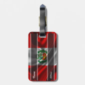 Peru Flag Fabric Bagagelabel (Achterkant verticaal)