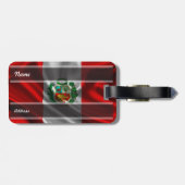 Peru Flag Fabric Bagagelabel (Achterkant horizontaal)