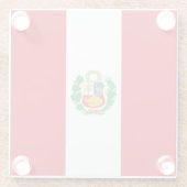 Peru Flag Glazen Onderzetter (Achterkant)