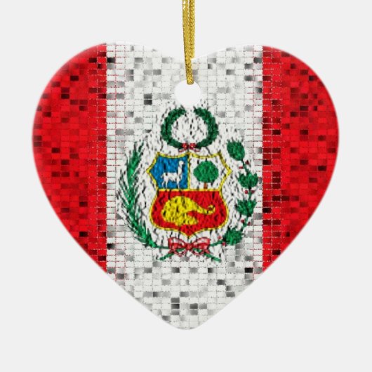 Peru Flag glitter ornament (Voorkant)