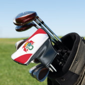 Peru Flag Golf Head Hoesje Golfheadcover (Insitu)