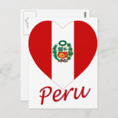 Peru Flag Heart Briefkaart (Voorkant / Achterkant)