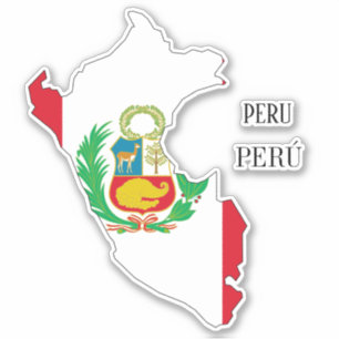 Peru Flag Map Sticker