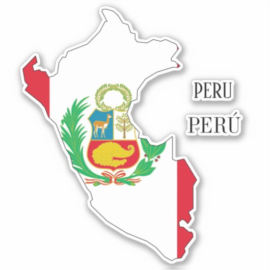 Peru Flag Map Sticker (Voorkant)