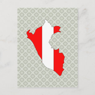Peru Flag Map - volledige grootte Briefkaart
