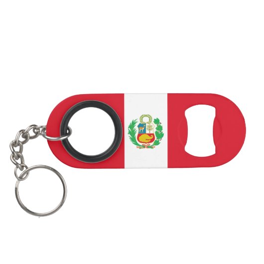 Peru Flag Mini Flessenopener (Achterkant Horizontaal)