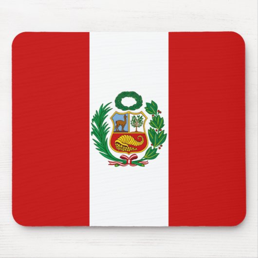 Peru Flag Mousepad Muismat (Voorkant)