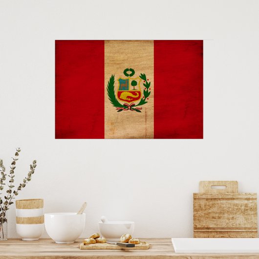 Peru Flag Poster (Keuken)