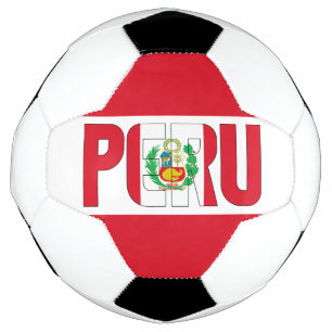 Peru Flag Red White Coat of Arms Patriotic Voetbal