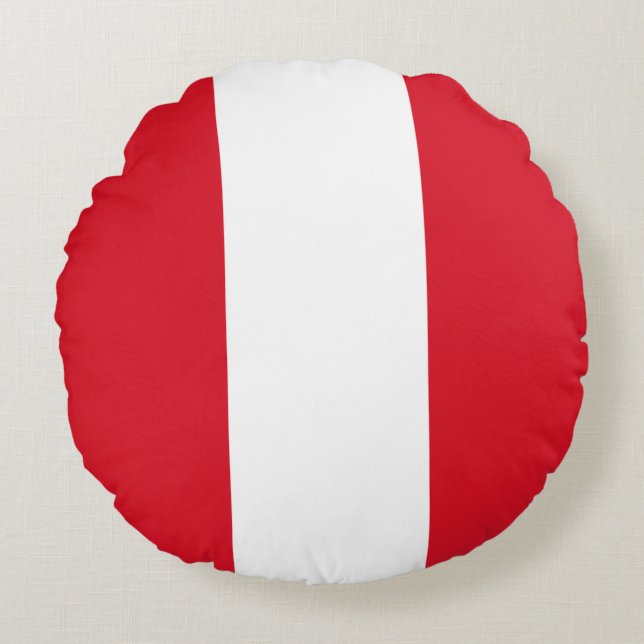 Peru Flag Rond Kussen (Voorkant)