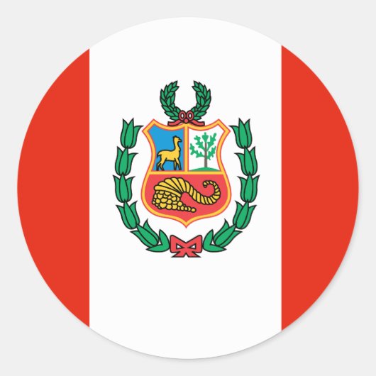 Peru Flag Ronde Sticker (Voorkant)
