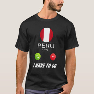 Peru Flag Souvenir Peru roept op tot T-shirt