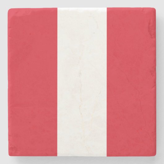 Peru Flag Stenen Onderzetter (Voorkant)