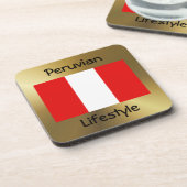 Peru Flag+Text Onderzetter (Linkerzijde)