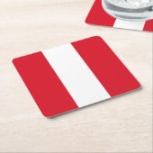 Peru Flag Vierkante Kartonnen Onderzetter (Schuin)