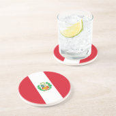Peru Flag Zandsteen Onderzetter (Zijkant)