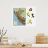 Peru - Gedetailleerde kaart 1970 Poster (Keuken)