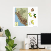 Peru - Gedetailleerde kaart 1970 Poster (Thuiskantoor)