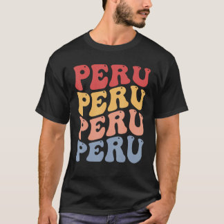 Peru Groovy Retro Peruviaans T-shirt