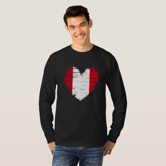 Peru Heart Peruvian Flag Peruvian Pride T-shirt (Voorkant volledig)