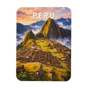 Peru Illustratie Reis Kunst Vintage Magneet