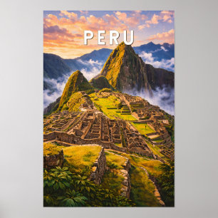Peru Illustratie Reis Kunst Vintage Poster