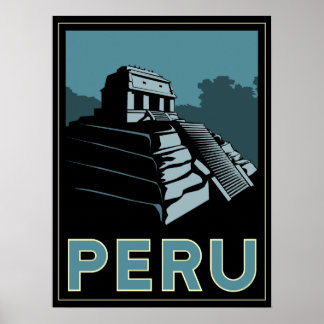 peru inca zuid - america art deco retro poster